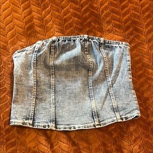 SHEIN Blue Denim Crop Top